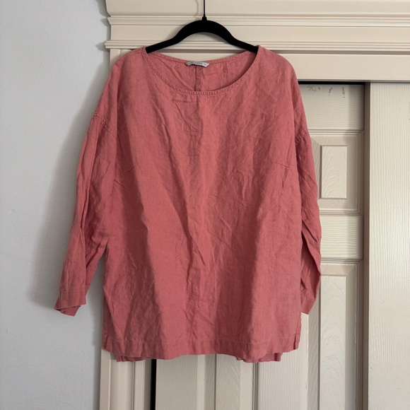Linenfox Tops - Linenfox Pink Linen Top